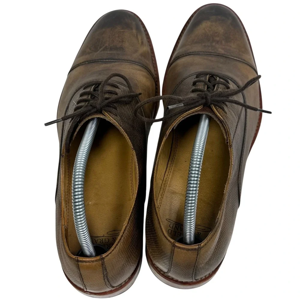 Warfield‎ & Grand Logan Cap Toe Oxford Dress Shoes Men Brown Leather Size 9